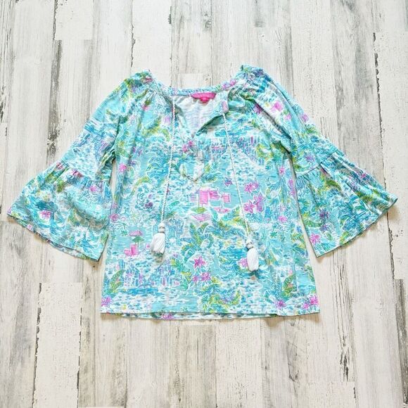 Lilly Pulitzer Del Lago Printed Tunic Top Size S - Picture 3 of 6